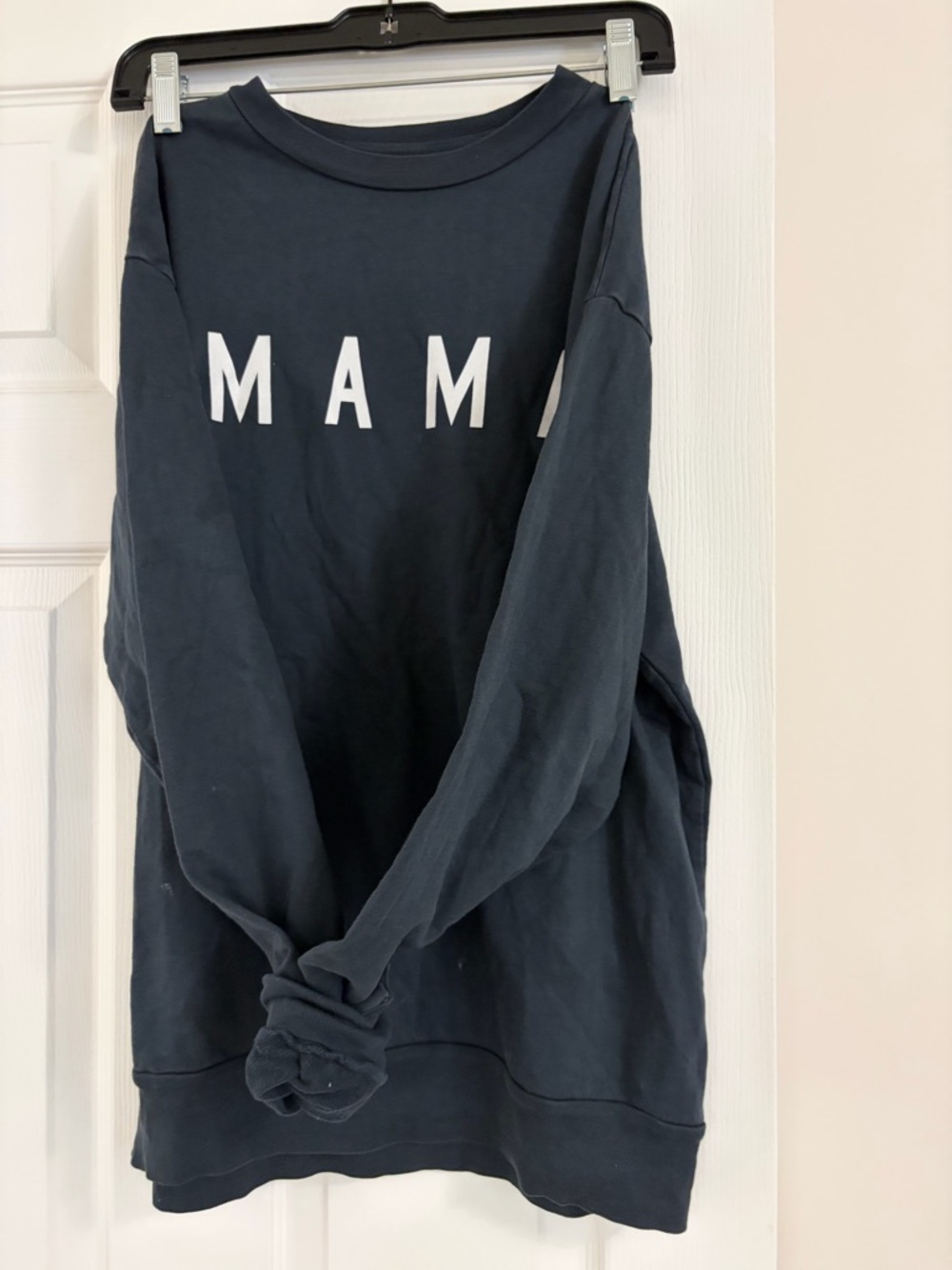 Mama Graphic Sweatshirt - black with White Lettering